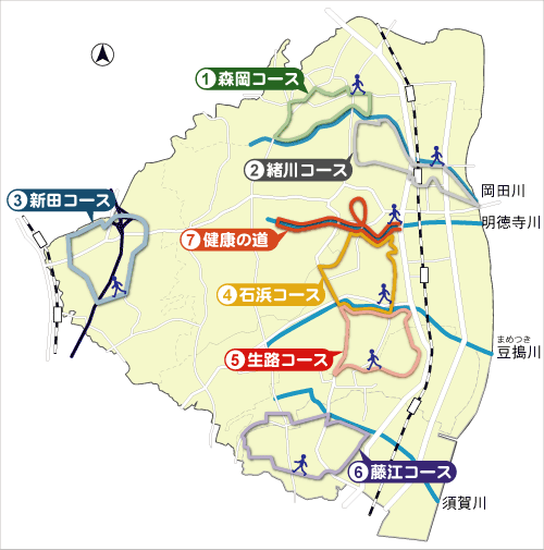 (イラスト)ウォーキングコース地図