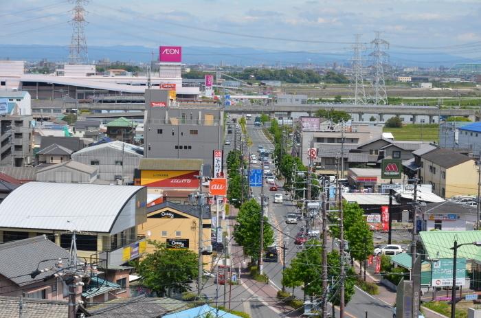 東浦町役場屋上からイオンモール東浦を望む町内遠景写真