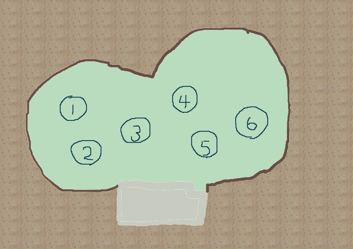 オニバス池ポット配置の絵