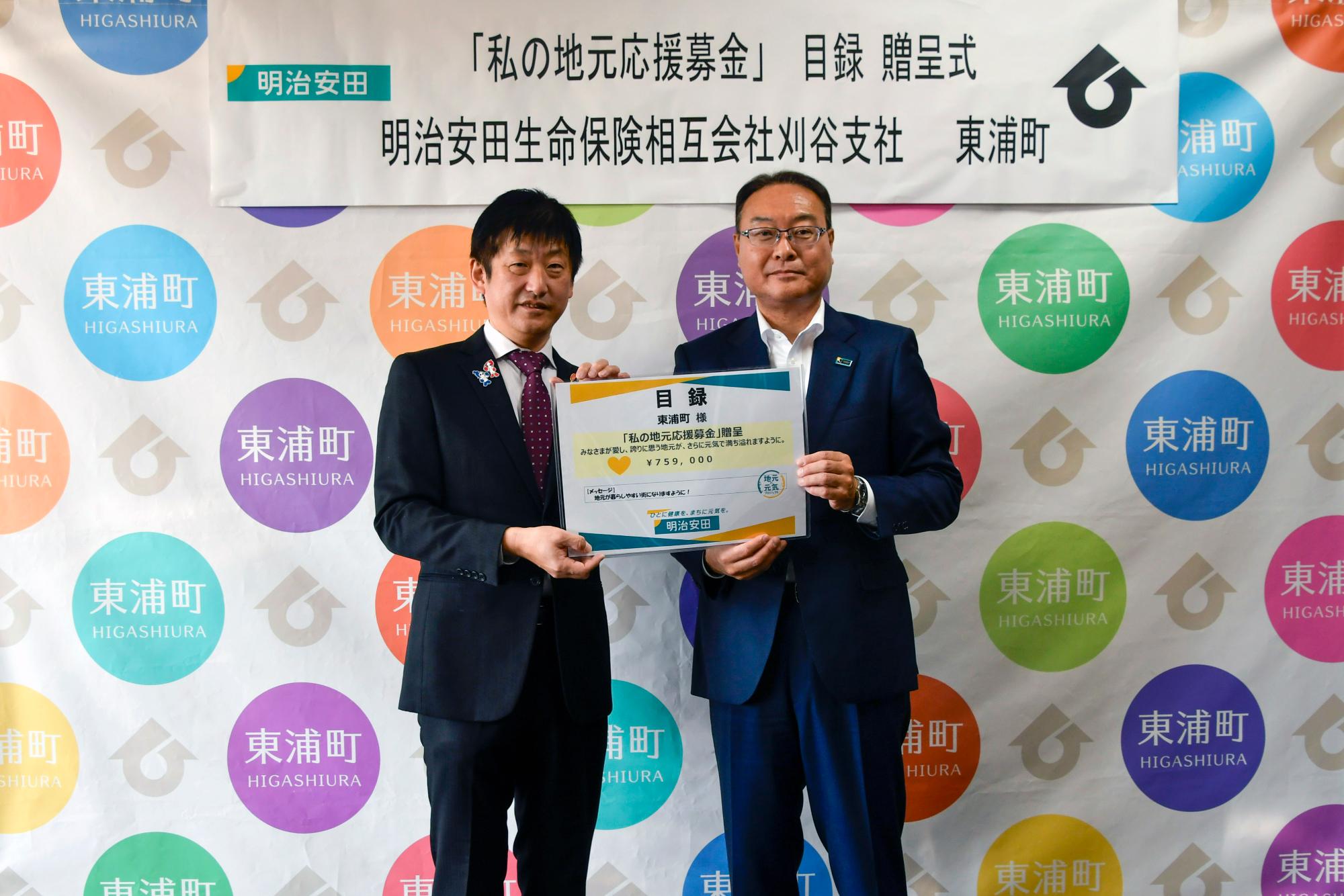 寄付目録贈呈式の様子