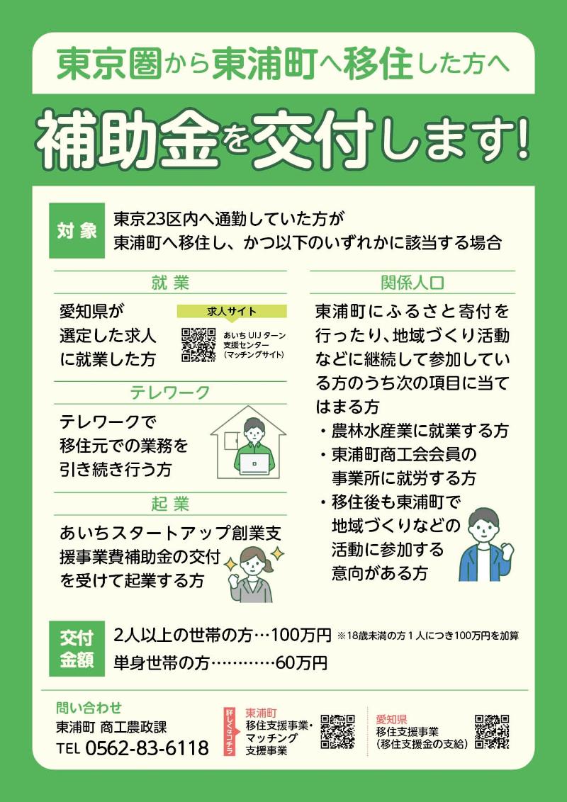 移住支援補助金チラシ