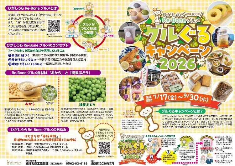 ひがしうらReBoneグルメグルぐるキャンペーン2026チラシ おもて