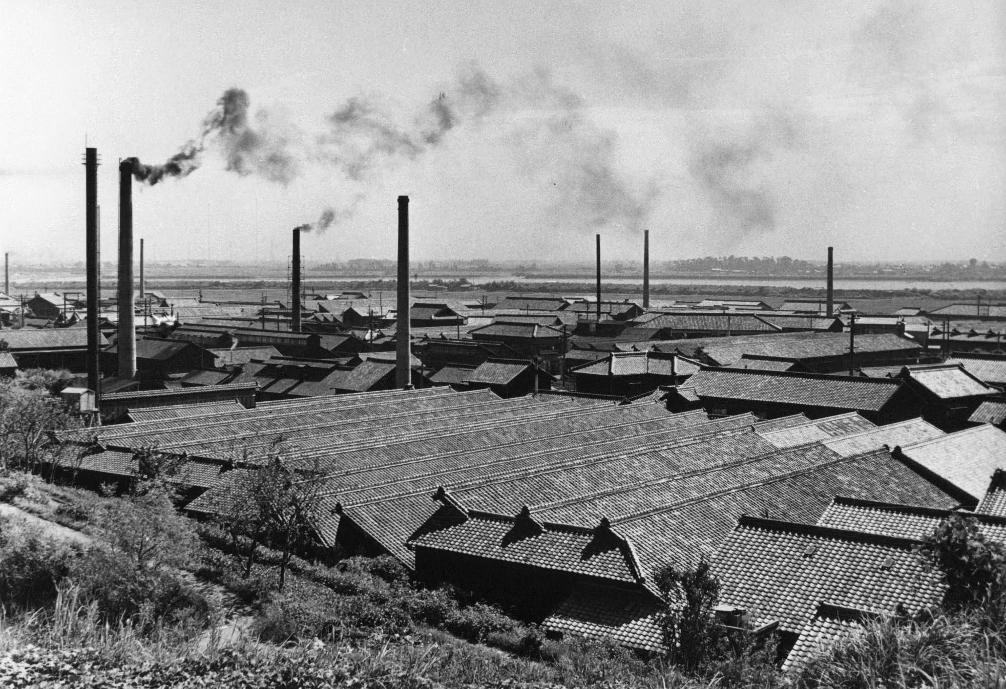 昭和27年生路の織布工場群