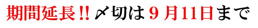 期間延長！締め切りは9月11日まで