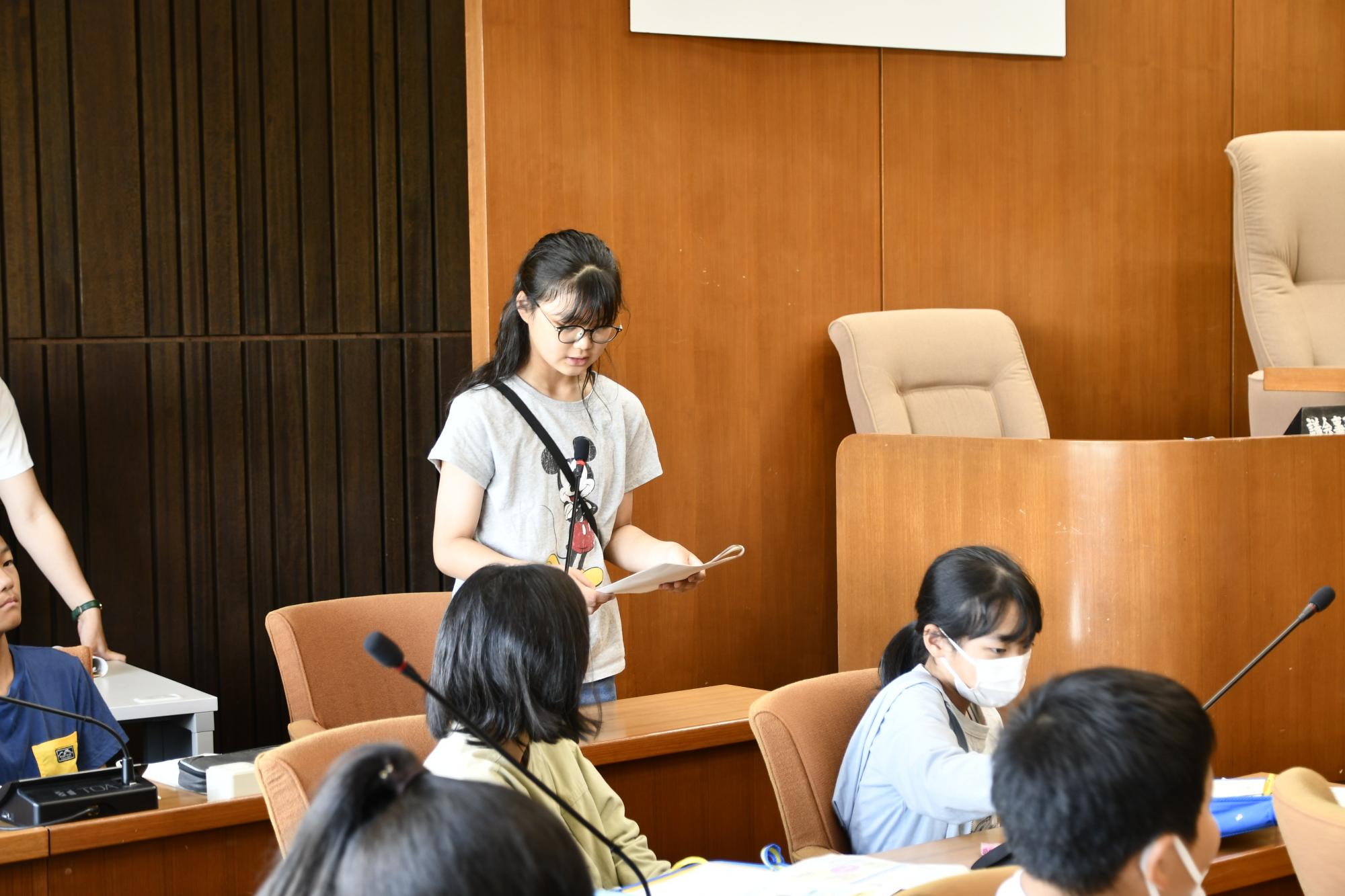 議会体験の様子